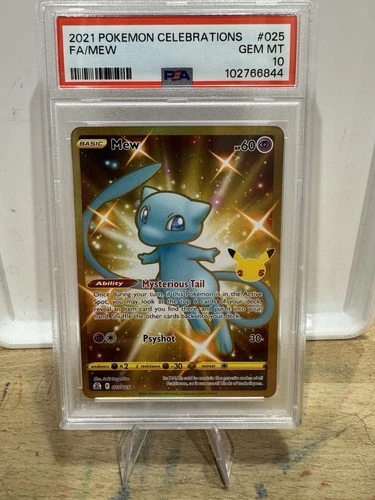 Pokemon Celebrations Mew #25 25th Anniversary Shiny Gold Holo Card PSA 10
