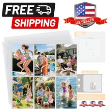 4x6 Photo Album Refill Pages for 3 Ring Binder, 20 Pack Vertical Clear Plasti...