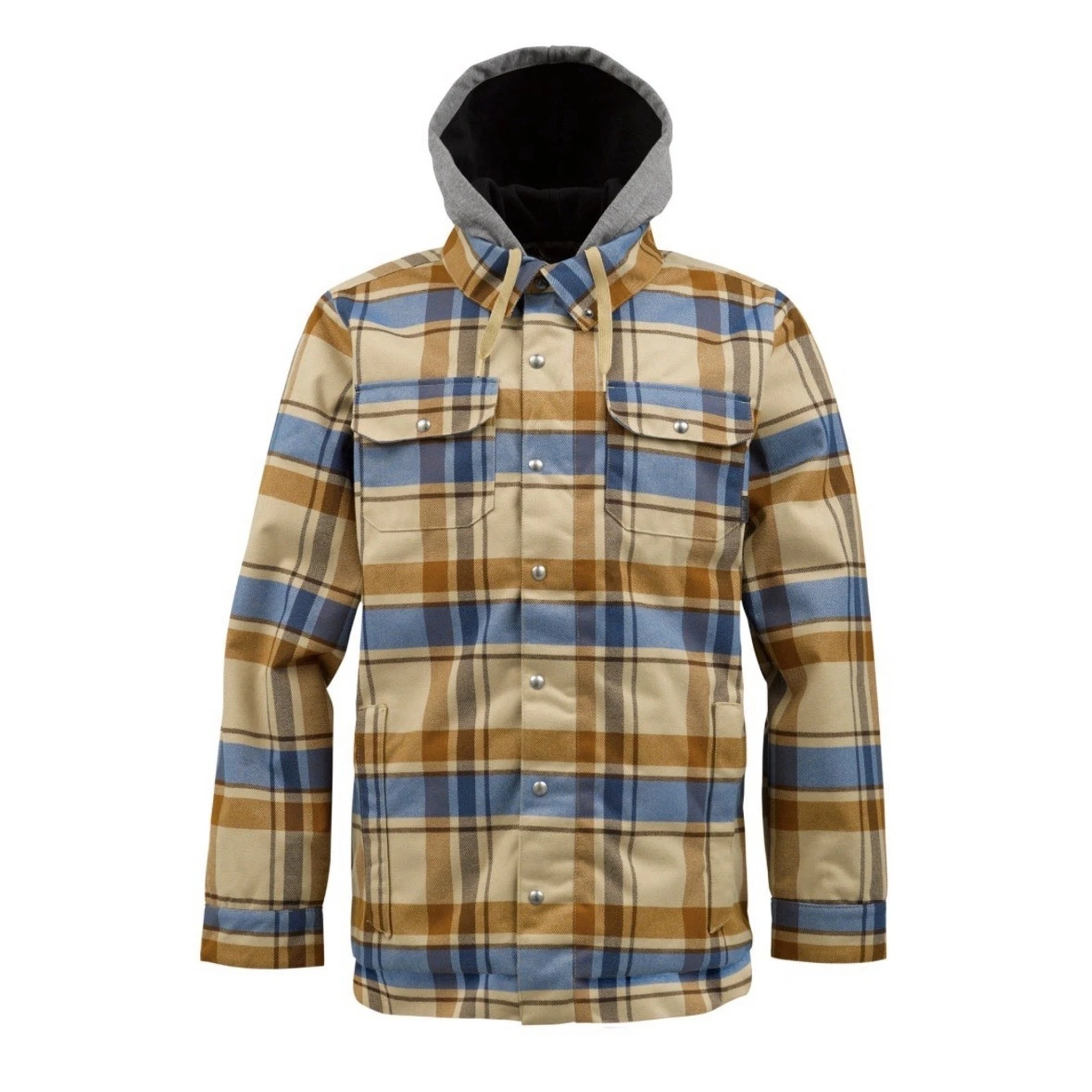 Burton DryRide Plaid Hooded Jacket Mens M Flannel Snowboard Coat 2013 Drop