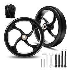 2 PCS 7-Inch Walker Wheelchair Wheels - Eco-Friendly Rubber Material, Wear-Re...