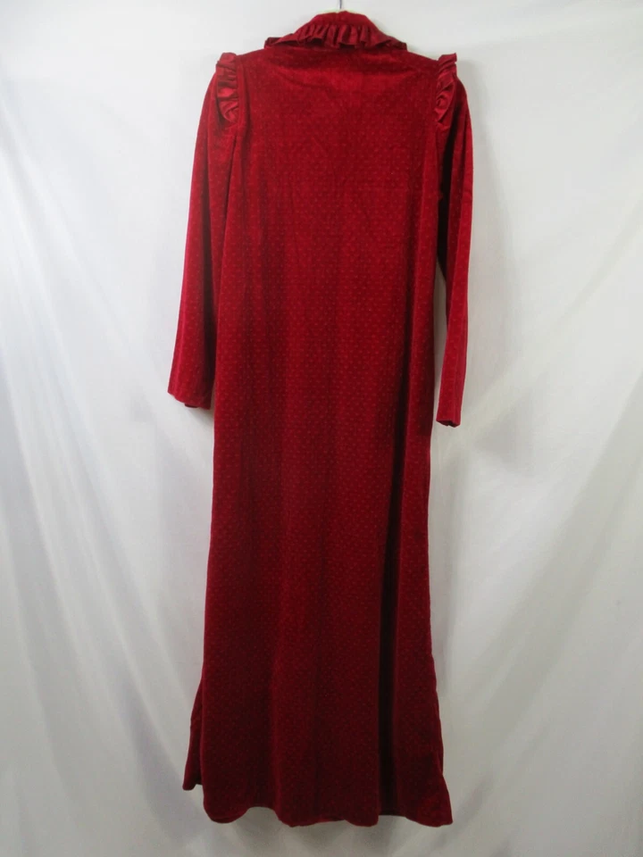 Bata de mujer Contemporary Collections pequeña de terciopelo rojo EE. UU. cremallera cuello manga larga Foto 4 de 4