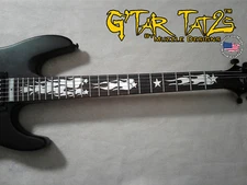 Flaming Star Sticker Decal Inlay - Aluminum for Right handed guitar 22-24 Fret