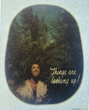 Original Vintage Things Are Looking Up Marijuana Weed Iron On Transfer