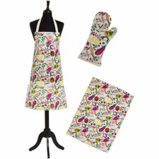 Relish Vegetable Apron, Oven Mitt, Tea Towel - Kitchen Textiles Set