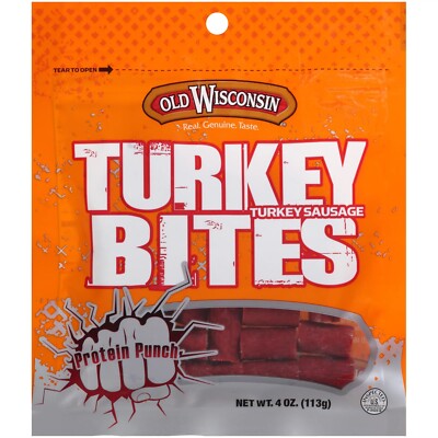 Old Wisconsin Turkey Bites Turkey Sausage Snacks, 4 oz