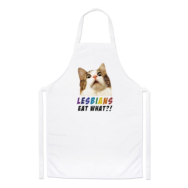 Lesbians Eat Was Koch SchüRze Gay Valentinstag Freundin Katze Witz Lustig Kochen-image
