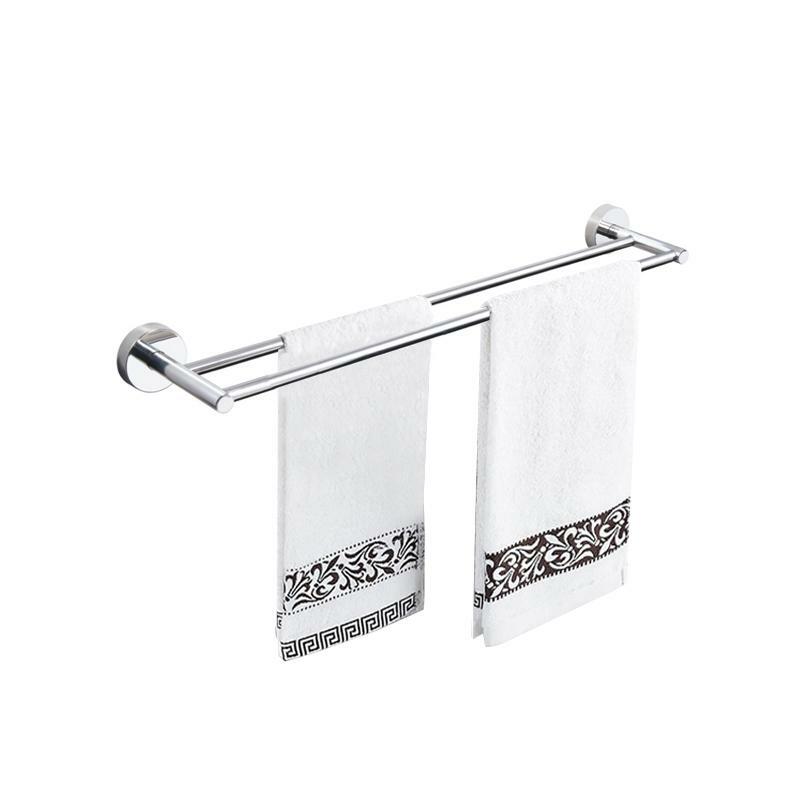 Porta Asciugamani Doppia Asta Fissaggio Da Muro Parete Cromato Bagno Salviette