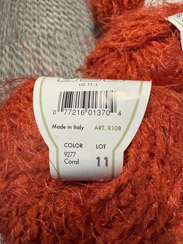 Moda Dea AERIE Yarn Color#9277-Coral 50g/68yds Made in Italy 100% Nylon Lot of 4 - Picture 8 of 8