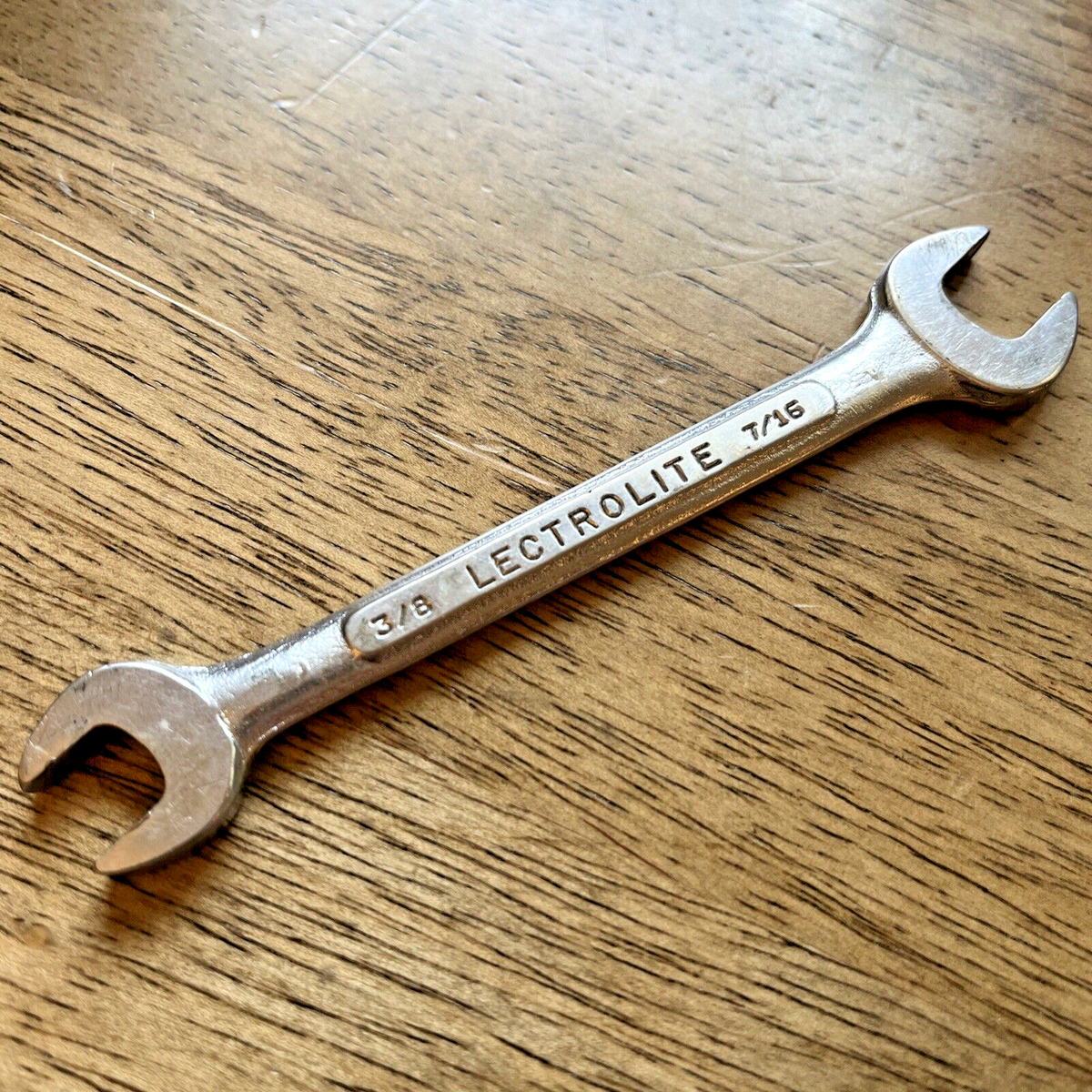 S-K Lectrolite 3/8in x 7/16in Double Open End Wrench 0-1214 USA SK
