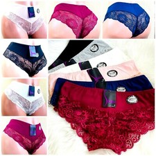 6 -12 Women's Bikini Lace Panties 95 COTTON PANTIES 1466 Underwear GIFTS S-4XL