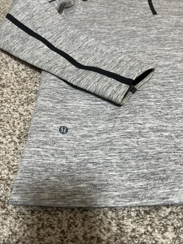 Lululemon Stratum Hoodie Mens Medium Heathered Space Gray Full Zip Jacket - Picture 3 of 5