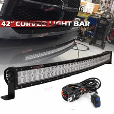 Hidden Bumper Grille 42"inch 240W LED Light Bar & Wiring For Dodge Ram 2002-UP 