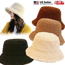 Winter Imitation Rabbit Hair Fisherman Hat Ladies Warm Fluffy Plush Bucket Hat