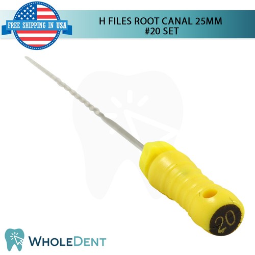 H Files Ro0t Canal 25mm Hand Endo Dental Hedstrom 6pcs Pack Reamers #15-40 - Picture 6 of 12