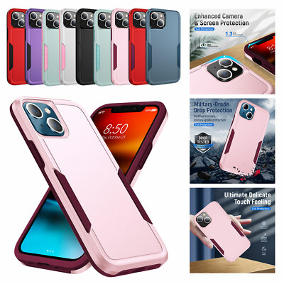 For iPhone 15 14 13 12 11 17 Pro Max Slim Hybrid Shockproof TPU Back Case Cover