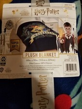 Harry Potter House of HOGWARTS Crest logo Plush Throw BLUE Blanket 60  x 90  NEW