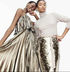 j crew gold dress