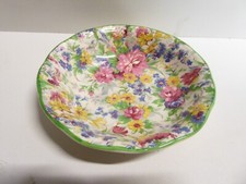 ART DECO BURSLEM MIDWINTER POTTERY PLATE ROSES FLORAL ALLOVER CHINTZ BOWL DISH