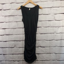 LANSTON Burnout Bodycon Dress Womens XS Ruched Sleeveless Short Gray