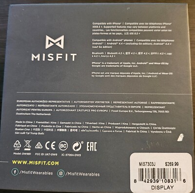 Misfit Vapor X Aluminum Case Sport Strap Blue Smartwatch 42mm
