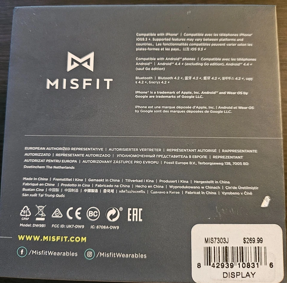 Reloj inteligente Misfit Vapor X estuche de aluminio correa deportiva azul 42 mm MIS7303J (K) Foto 2 de 4