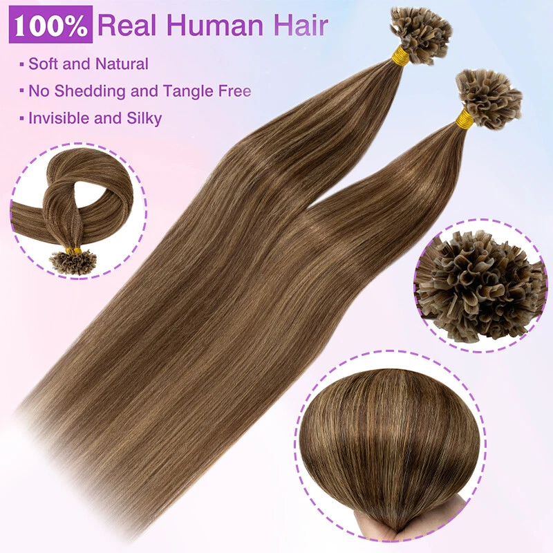CLEARANCE Nail U Tip Pre-bonded 100% Human Remy Hair Extensions Balayage Ombre - Image 3 of 4