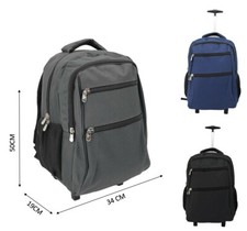 Trolley zaino da viaggio in tessuto nylon 2 ruote tasche esterne aereo low cost