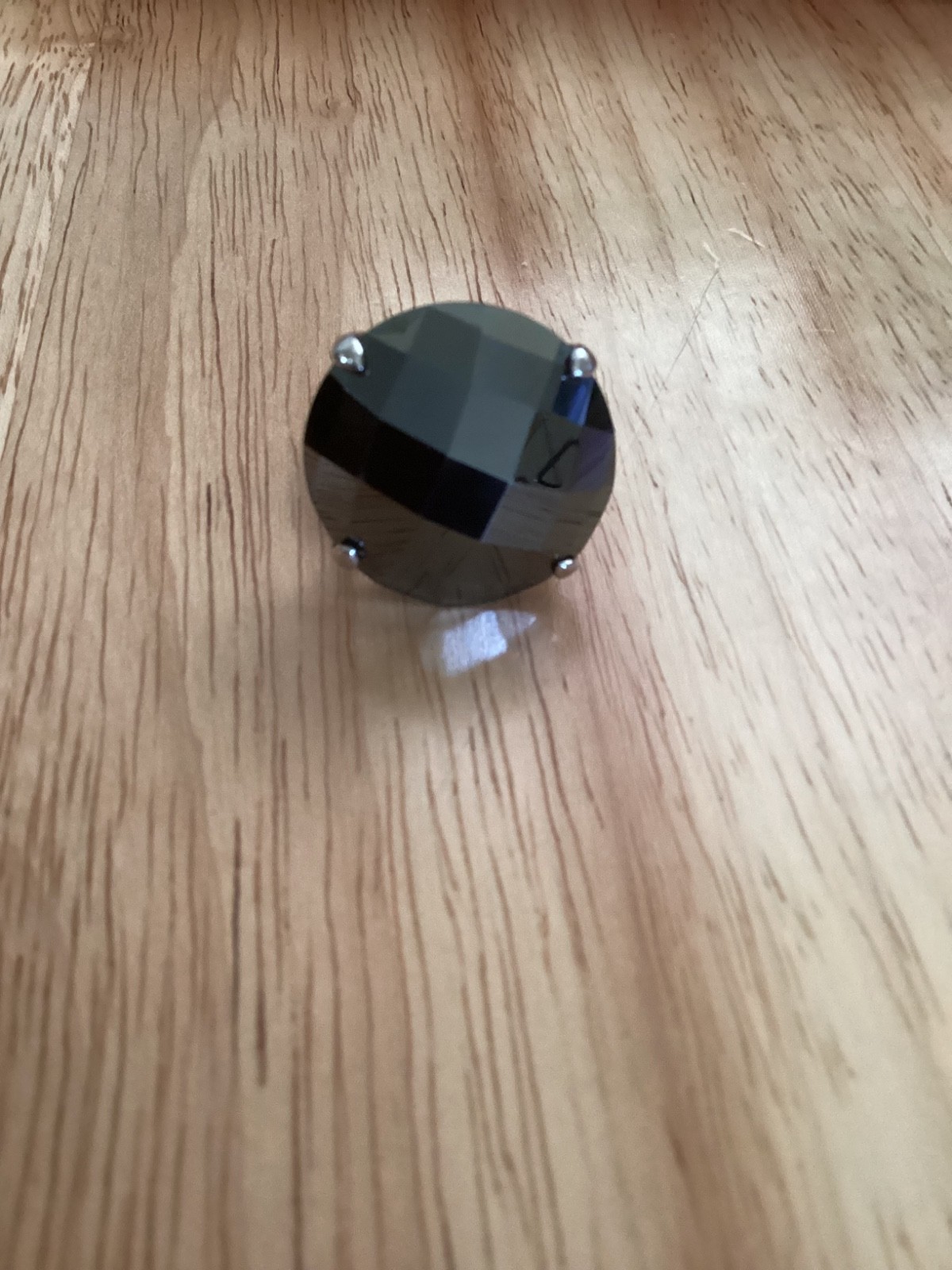 Faceted Hematite Ring Stainless Steel setting - image 5
