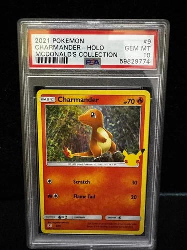 2021 Pokemon Charmander Holo McDonald's 25th Anniversary Collection PSA 10