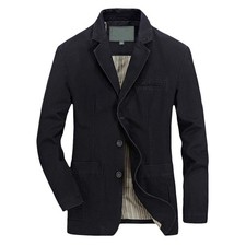 Mens Casual 2 Buttons Slim Fit Jacket Autumn Blazer Sport Coat