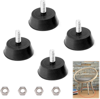 4 StüCk GummifüßE Schraubbar, Gummipuffer M8 × 35Mm, StellfüßE M8, Verstellschra