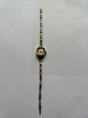 Vintage Bulova Ladies Watch art deco 10k RGP Bezel Rolled Gold Plated black band VINTAGE BULOVA ART DECO 10K RGP BEZEL/BAND LADY main image 2