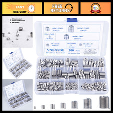 304 Stainless Steel Thread Repair Kit - 200Pcs Helical Inserts M3-M12 Assortment