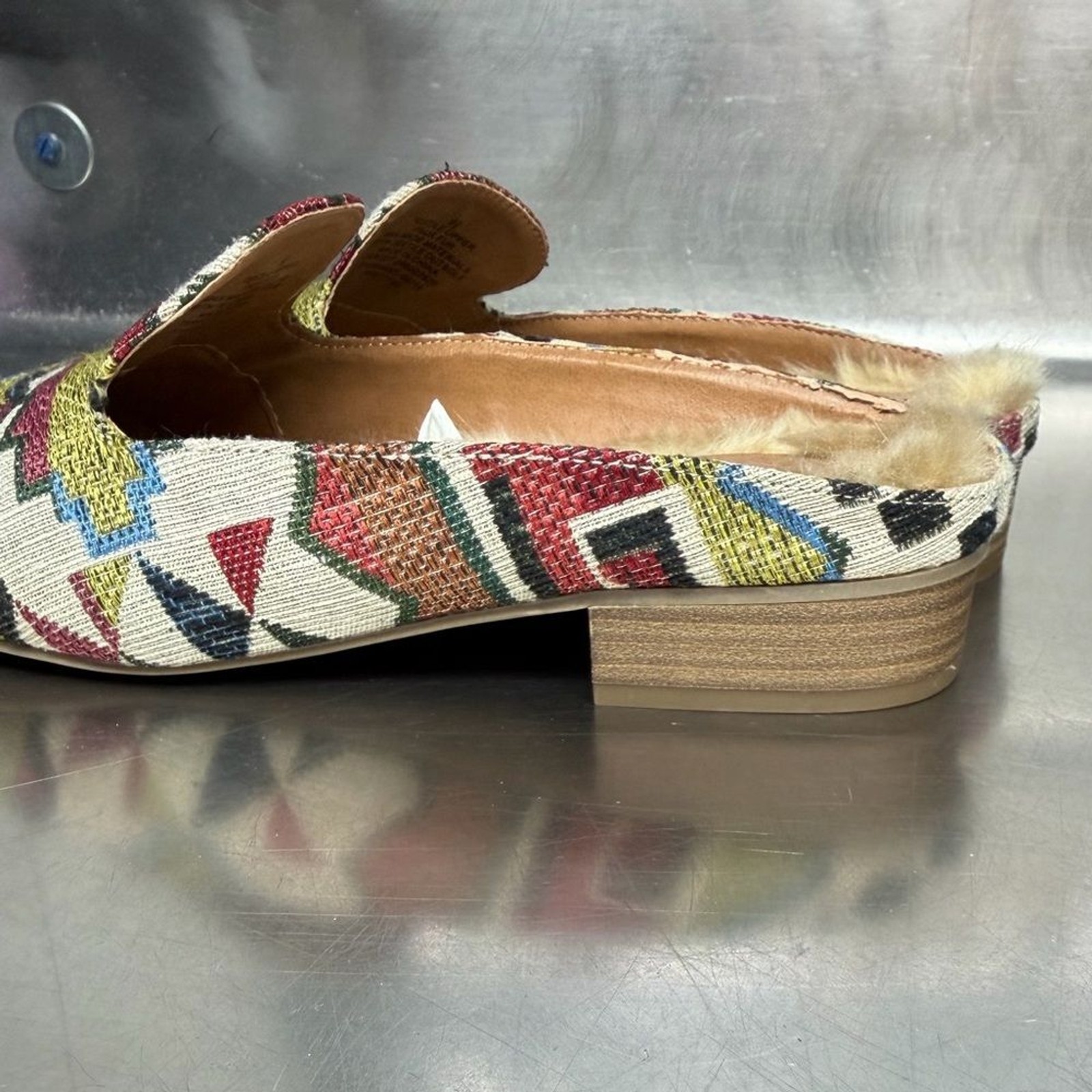 Universal thread Multi-Color Textile Slip-On Mule… - image 3