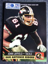 1991 Pro Set WLAF World League John Bradshaw Layfield WWE RC Rookie Card