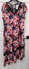 Torrid 2X Floral Fit & Flare Dress Lace Inset Asymmetrical Hem NWT