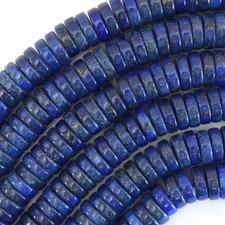 Blue Lapis Lazuli Heishi Disc Beads Gemstone 15.5" Strand 4mm 6mm