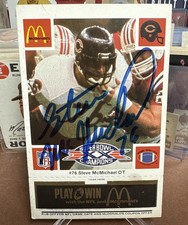 Steve McMichael Chicago Bears Auto SIGNED 1986 McDonalds Card Super Bowl XX