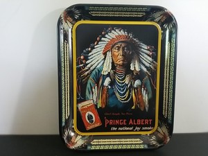 Prince Albert Tobacco Tin Litho Tray w/ Chief Joseph NEZ PERCE Tribe Oregon