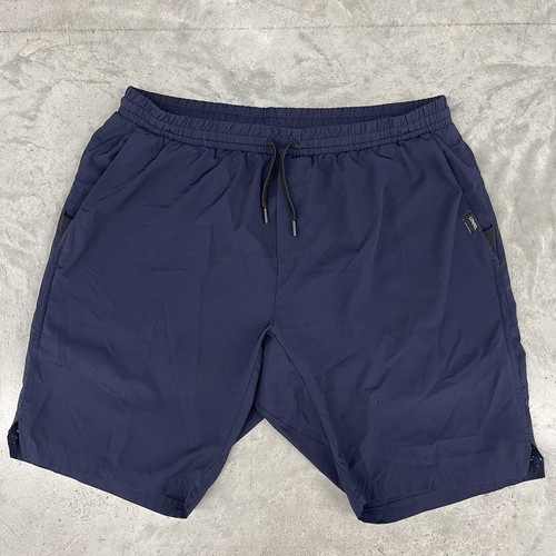 UNRL Shorts Herren XL Schritt 9" blau Kordelzug Activewear Komfort Stretch Fitnessstudio
