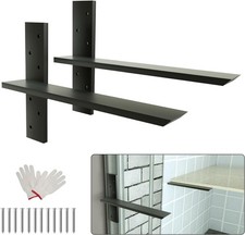 2 Pack 20" Heavy Duty Metal T Floating Shelf Brackets, 1/2" Thick