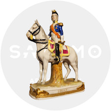 Figurine en porcelaine de Dresde – Maréchal Soult à cheval – Fin du XIXᵉ siècle
