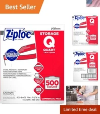 Ziploc Storage Bags, For Food Organization and Storage, Double Zipper Seal, E...
