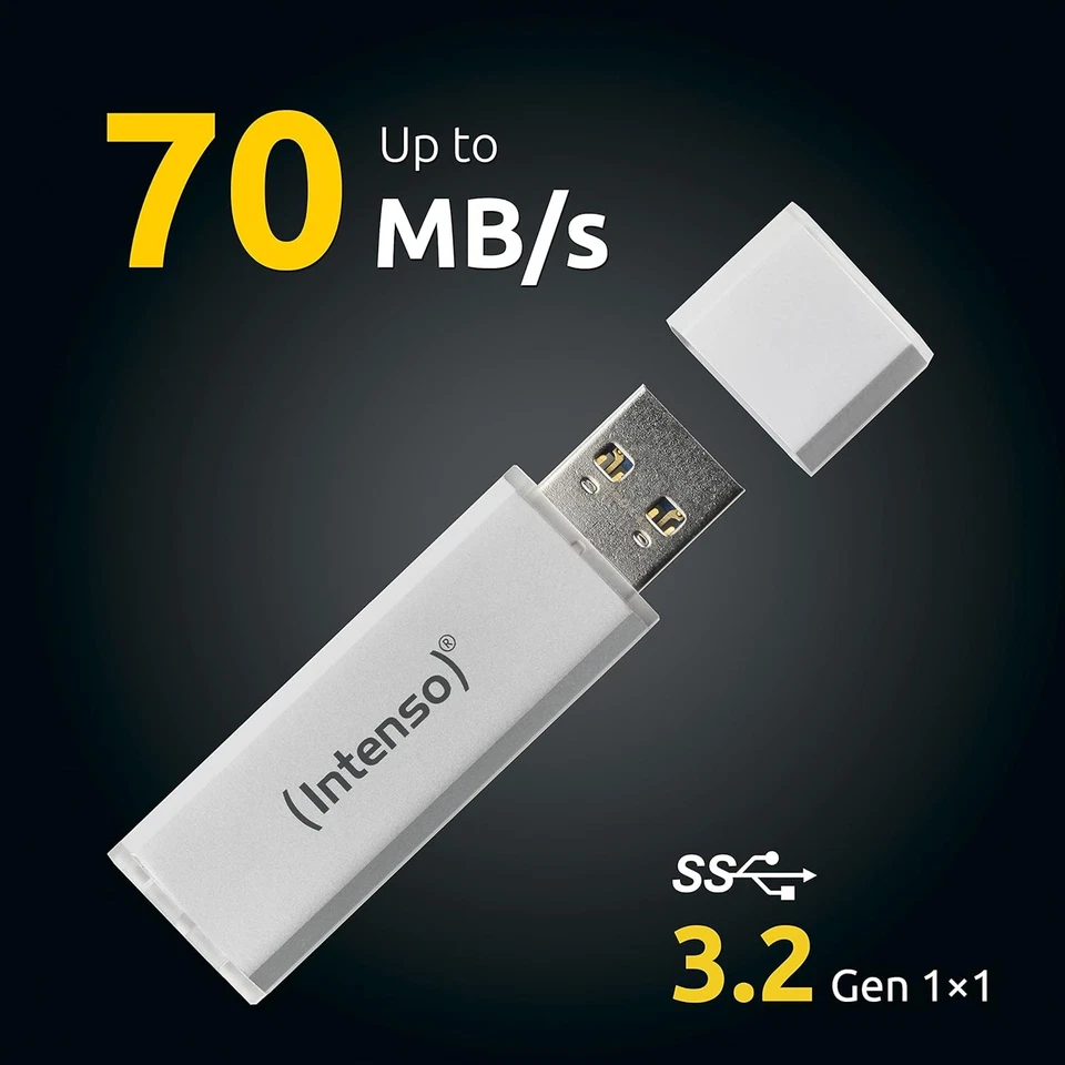 Intenso 3531480 32 GB Ultra Line USB 3.0 Flash Drive - Silver 32 GB - USB 3.0 Si - Image 2 of 4