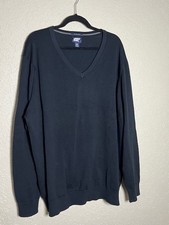 Lands' End Men's Black V-Neck Sweater XXL