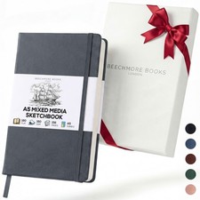 A5 Mixed Media Sketchbook - 5.8x8.3 Hardcover Lay-Flat Art Journal, 160 GSM /...