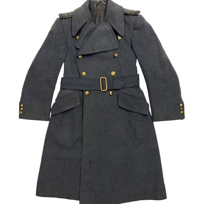 WW2 RAF Officer Greatcoat, Army Officer Overcoat Dark Grey Wool