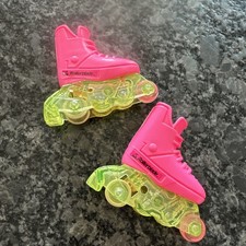 NEW Vintage Barbie Flicker N Flash Rollerblade Skates 1990s- Neon Pink Retro