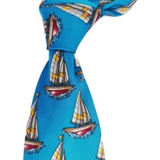 Vintage Brooks Brothers AOP Sailboat Tie Silk USA Made