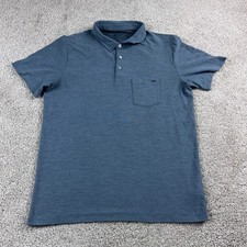 Vuori Polo Shirt Mens Medium Blue Ace Golf Performance Commuter Office Stretch
